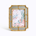Two's Company 53531 Golden Bamboo Fretwork 5"x7" Photo Frame w/ Mirrored Border