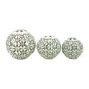 Sagebrook Home 16551-16 Ceramic, Set of 3 Abstract Orbs, 4/5/6" Dark Sage Green