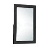 Benzara Rectangular Wood Encased Mirror with Faux Leather Upholstery, Black