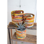 Kalalou NVEE1007 Set of Three Recycled Kantha Hampers