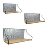 Sagebrook Home 18586 Metal/Wood, Set of 3 16/20/24" Shelves, Natural/Black
