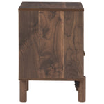 Benzara Single Drawer Wooden Nightstand with Grain Details, Brown