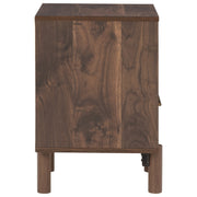 Benzara Single Drawer Wooden Nightstand with Grain Details, Brown