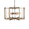 Benzara 4 Light Flat Metal Frame Chandelier, Gray