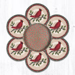 Earth Rugs TNB-25 Holly Cardinal Trivets in a Basket 10``x10``