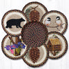 Earth Rugs TNB-81 Cabin Bear Trivets in a Basket 10``x10``