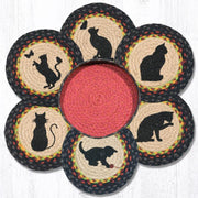Cat Lover Trivets – Earth Rugs Braided Jute Set in Decorative Basket