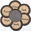 Earth Rugs TNB-313 Blessings Trivets in a Basket 10``x10``