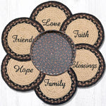 Earth Rugs TNB-313 Blessings Trivets in a Basket 10``x10``