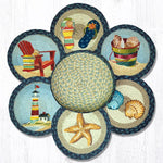 Earth Rugs TNB-362 By The Sea Trivets in a Basket 10``x10``