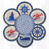 Earth Rugs TNB-443 Nautical Trivets in a Basket 10``x10``