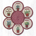 Earth Rugs TNB-524 Herbs Trivets in a Basket 10``x10``