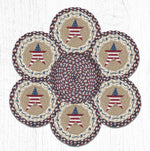 Earth Rugs TNB-618 Primitive American Star Trivets in a Basket 10``x10``