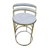 Sagebrook Home 18350 24" Set of 3 Marble Top Crescent Side Tables, Gld