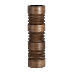 Sagebrook Home 17582-01 Wood, 14" Accordion Candle Holder, Brown