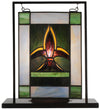 Meyda Lighting 56832 6"W X 9"H Fleur-de-lis Lighted Mini Tabletop Window Panel