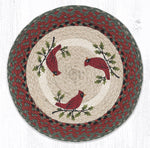 Earth Rugs PM-RP-25 Holly Cardinal Printed Round Placemat 15``x15``