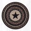 Earth Rugs PM-RP-313 Black Star Printed Round Placemat 15``x15``