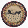 Earth Rugs PM-RP-319 Amish Buggy Printed Round Placemat 15``x15``