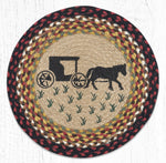 Earth Rugs PM-RP-319 Amish Buggy Printed Round Placemat 15``x15``