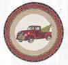 Earth Rugs PM-RP-530 Christmas Truck Printed Round Placemat 15``x15``