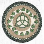 Earth Rugs PM-RP-605 Irish Shamrock Printed Round Placemat 15``x15``