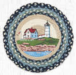 Earth Rugs PM-RP-619 Nubble Lighthouse Printed Round Placemat 15``x15``