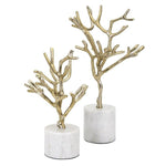 IMAX Worldwide Home Concepts Eclipse Trees on Marble Base - Set of 2