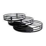 Sagebrook Home 17167-01 Metal, Set of 3 14/16/18" Round Mirrored Trays, Black