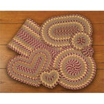 Earth Rugs C-341 Burgundy/Gray/Mustard Heart Trivet 8``x7``