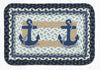 Earth Rugs PP-443 Navy Anchor Oblong Printed Placemat 13``x19``