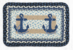 Earth Rugs PP-443 Navy Anchor Oblong Printed Placemat 13``x19``