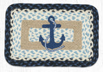 Earth Rugs PP-443 Navy Anchor Oblong Printed Swatch 10``x15``