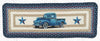 Earth Rugs PP-362 Blue Truck Oblong Printed Table Runner 13``x36``