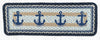 Earth Rugs PP-443 Navy Anchor Oblong Printed Table Runner 13``x36``