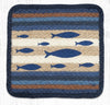 Earth Rugs V-443 Fish Square Printed Trivet 10``x10``