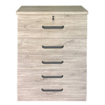 Better Home Products 5970-XIA-GRY Xia 5 Drawer Chest Of Drawers In Gray Oak