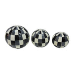 Sagebrook Home 18282-02 Resin, Set of 3 4/5/6" Checkered Orbs, Multi