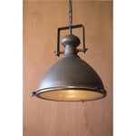 Kalalou CLL1130 Metal Warehouse Pendant with Glass Cover