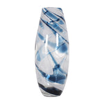 Sagebrook Home 18562-02 Glass, 17" Swirl Vase, Blue