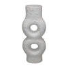 Sagebrook Home 19128-02 Ceramic, 13" Textured Stacked Circles Vase, White