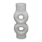 Sagebrook Home 19128-02 Ceramic, 13" Textured Stacked Circles Vase, White