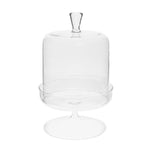 Benzara 7 Inches Glass Frame Dome with Pedestal Base, Clear
