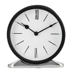 Sagebrook Home 17799 Metal, 7", Candid Table Clock, White/Black