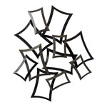 Benzara 29 Inches Abstract Metal Frame Walldecor, Black