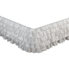 Benzara Benue Fabric Multi Layered Ruffle Full Bed Skirt with Split Corners, White