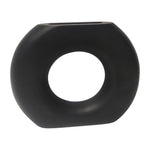Sagebrook Home 18700-04 Wood, 11" Donut Vase, Black