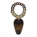 Sagebrook Home 18493-01 Glass, 31" Vase With Crown Top, Brown