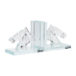 Sagebrook Home 17360 Crystal, Set of 2 5" Horse Bookends
