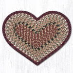 Earth Rugs C-19 Burgundy/Mustard Heart Trivet 8``x7``